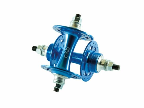 Par cubos Fixie 32F 100/130mm Flip-Flop Porca Rolamentos Azul Anodizado