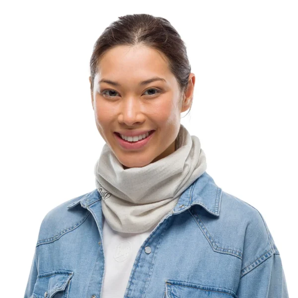 Lenço chaminé multifuncional Buff Merino Lightweight Solid Cloud - Image 4