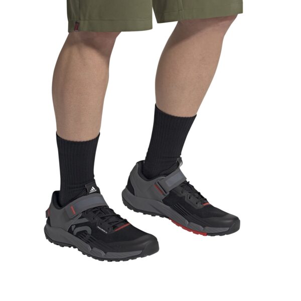 Sapato BTT Adidas Five Ten Trailcross Clip-in Preto Cinza Vermelho 44 - Image 10