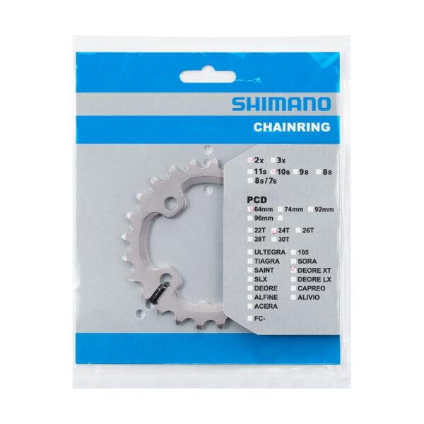 Prato Dianteiro Shimano Deore XT PCD 24D 64mm 10V - Image 2